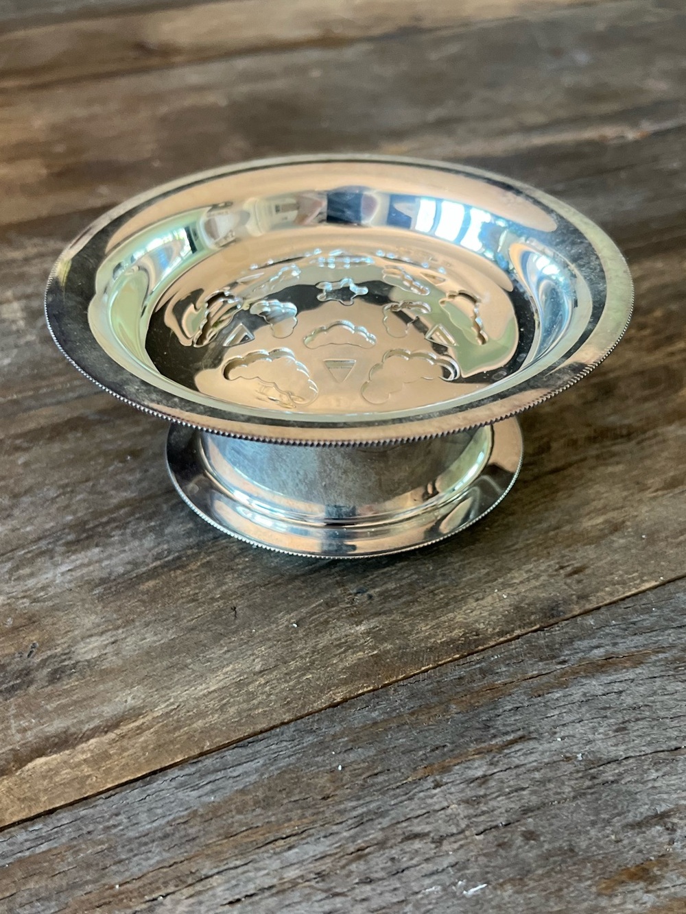 Wm. Adams Silver-Plated Pedestal Bowl Butter Curler Vintage Unused Original Box